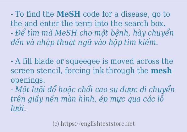 mesh cách sử dụng và câu ví dụ