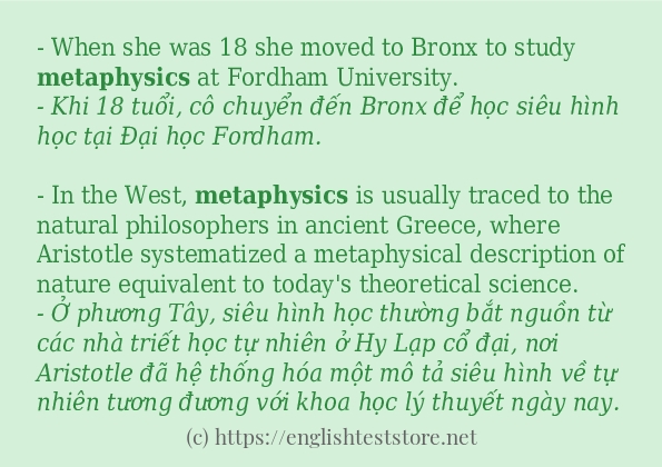 metaphysics câu ví dụ và cách sử dụng