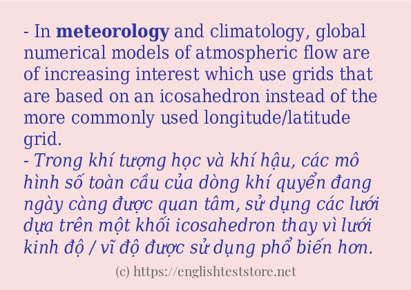 meteorology cách dùng và ví dụ trong câu