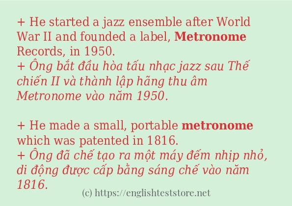 metronome áp dụng trong câu và ví dụ