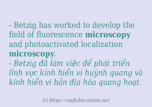 microscopy câu ví dụ và cách dùng