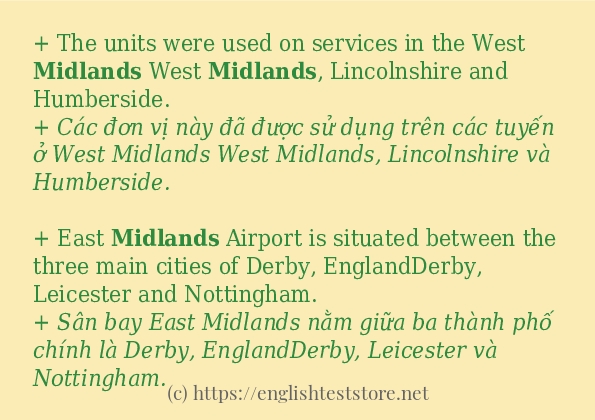 midlands các cách dùng và câu ví dụ