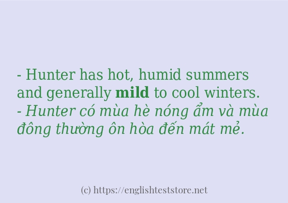 mild sử dụng thực tế trong câu