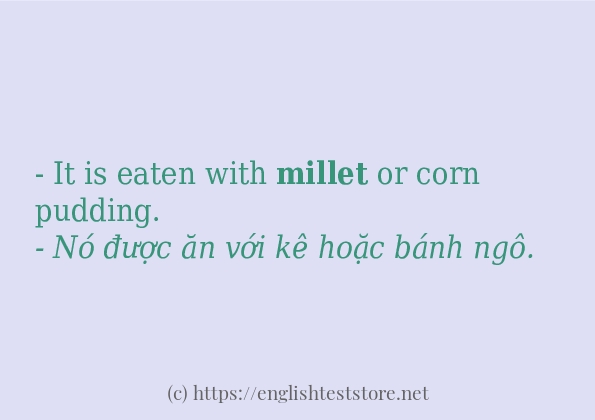 millet ví dụ và cách sử dụng trong câu