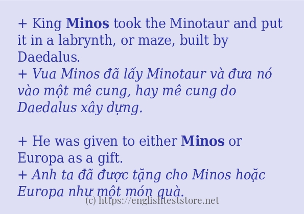 minos câu ví dụ về cách dùng
