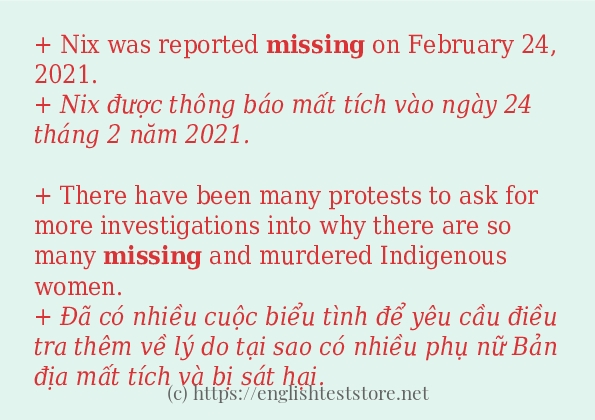 missing dùng như thế nào?