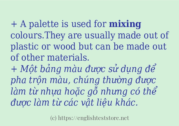 mixing câu ví dụ và cách dùng mixing câu ví dụ và cách dùng
