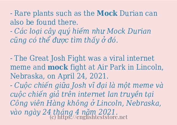 mock các ví dụ và câu điển hình
