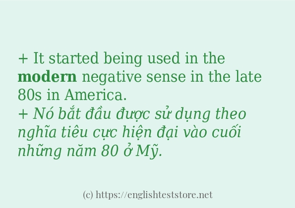 modern cách sử dụng trong câu và ví dụ