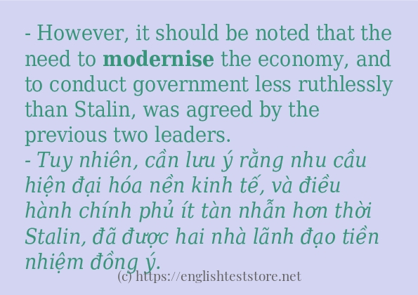 modernise cách dùng trong câu và ví dụ