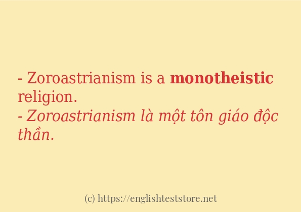 monotheistic cách dùng và câu ví dụ