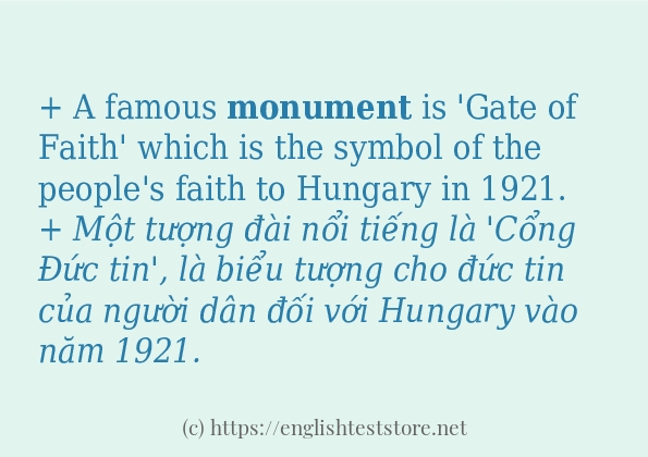 monument câu ví dụ về cách dùng monument câu ví dụ về cách dùng