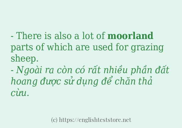 moorland sử dụng như thế nào và câu ví dụ