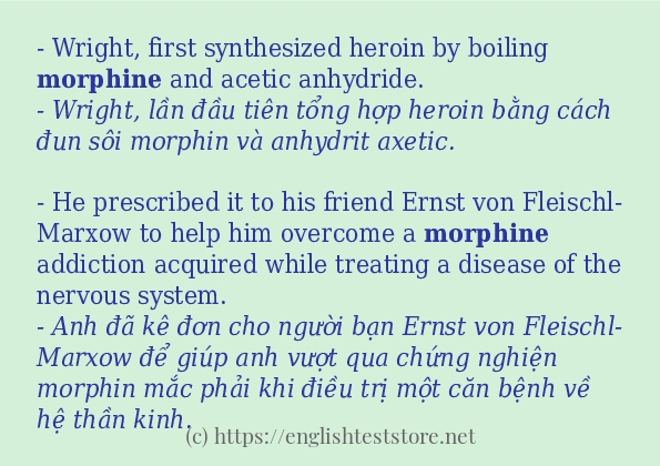 morphine cách dùng và câu ví dụ