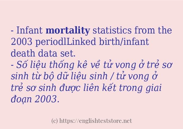 mortality các ví dụ và câu điển hình mortality các ví dụ và câu điển hình