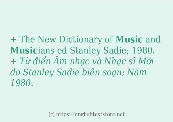 music các ví dụ và câu điển hình