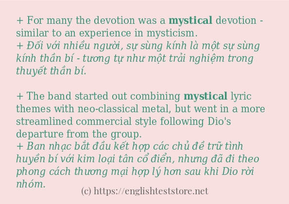 mystical ví dụ và cách sử dụng trong câu mystical ví dụ và cách sử dụng trong câu