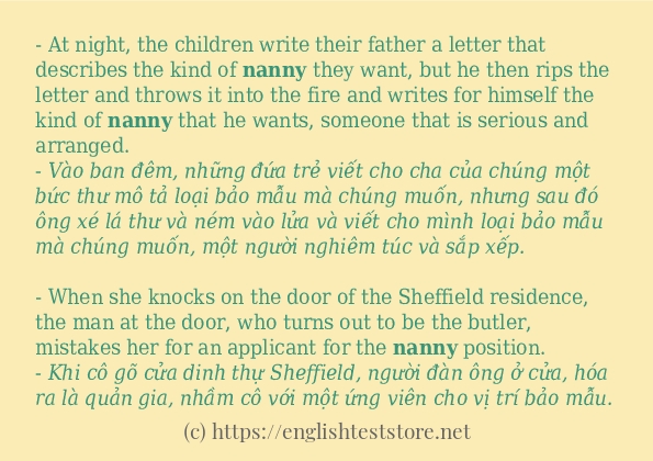 nanny cách dùng trong câu và ví dụ