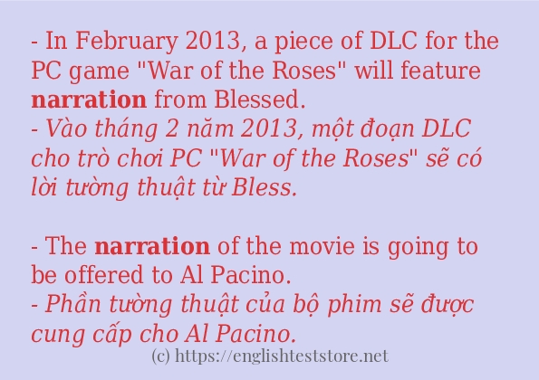 narration ví dụ và cách sử dụng trong câu