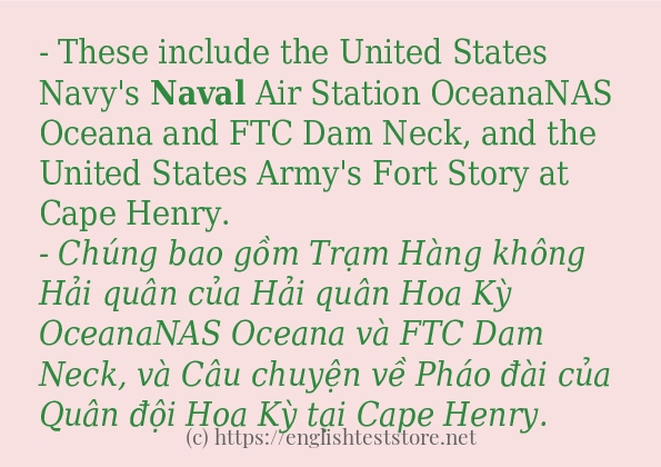 naval cách sử dụng trong câu và ví dụ
