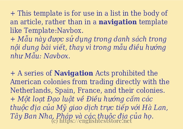 navigation sử dụng như thế nào và câu ví dụ