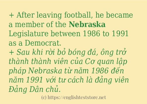 nebraska ví dụ cách dùng trong câu