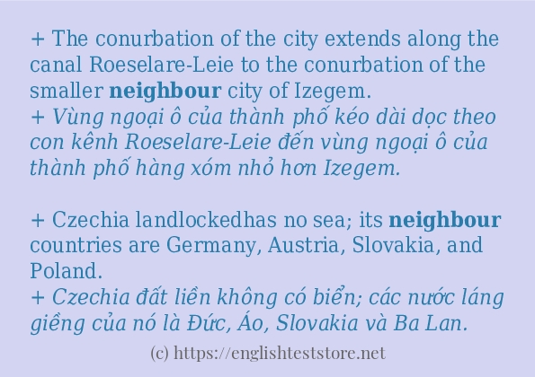 neighbour cách dùng và ví dụ trong câu