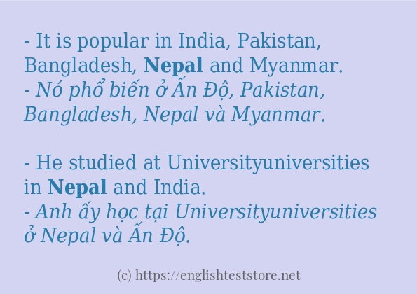 nepal các cách dùng và câu ví dụ