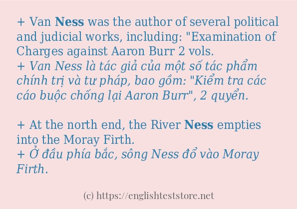 ness sử dụng như thế nào và câu ví dụ