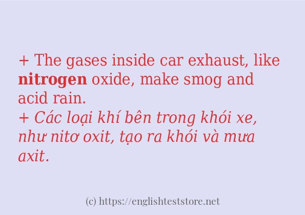 nitrogen cách sử dụng trong câu và ví dụ