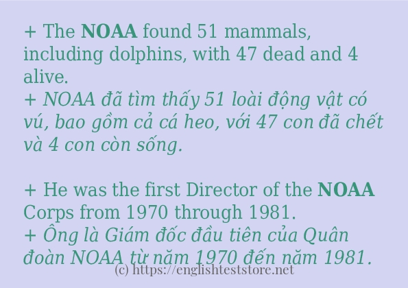 noaa câu ví dụ và cách dùng