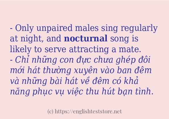 nocturnal sử dụng thực tế trong câu nocturnal sử dụng thực tế trong câu