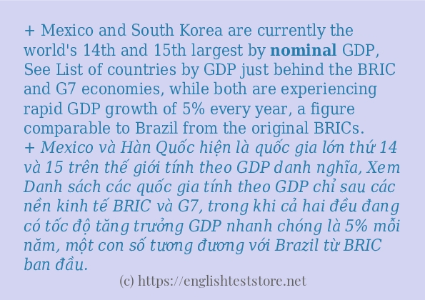 nominal sử dụng như thế nào và câu ví dụ