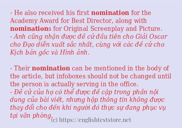 nomination cách dùng và ví dụ trong câu nomination cách dùng và ví dụ trong câu