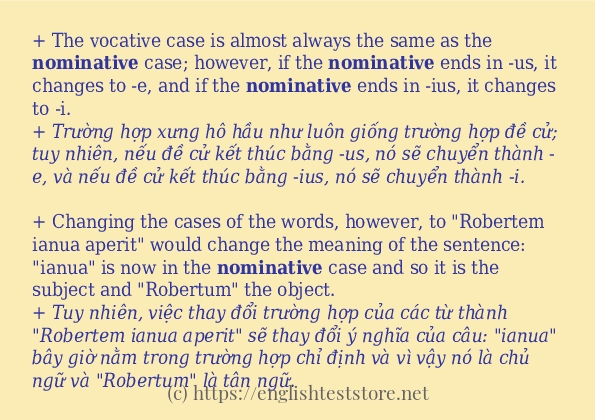 nominative cách dùng và ví dụ trong câu