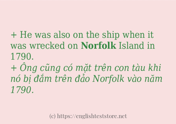 norfolk sử dụng thực tế trong câu