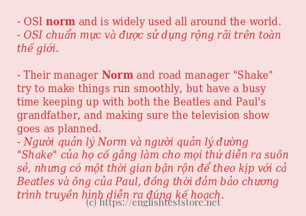 norm câu ví dụ và cách sử dụng norm câu ví dụ và cách sử dụng