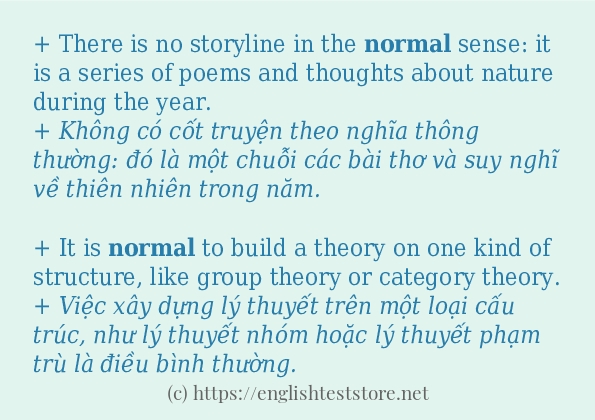 normal cách dùng trong câu và ví dụ
