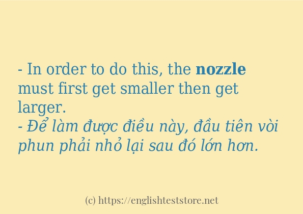 nozzle cách dùng và ví dụ trong câu