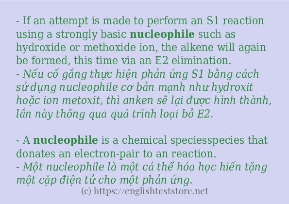 nucleophile cách sử dụng trong câu và ví dụ