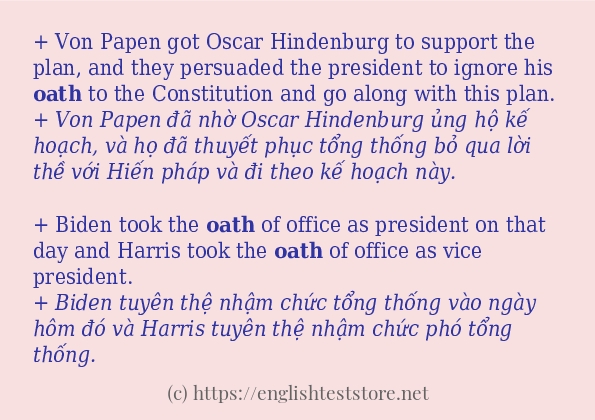 oath cách dùng và câu ví dụ