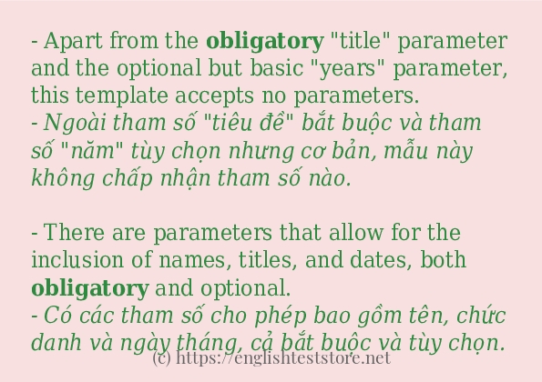 obligatory ví dụ và cách sử dụng trong câu obligatory ví dụ và cách sử dụng trong câu