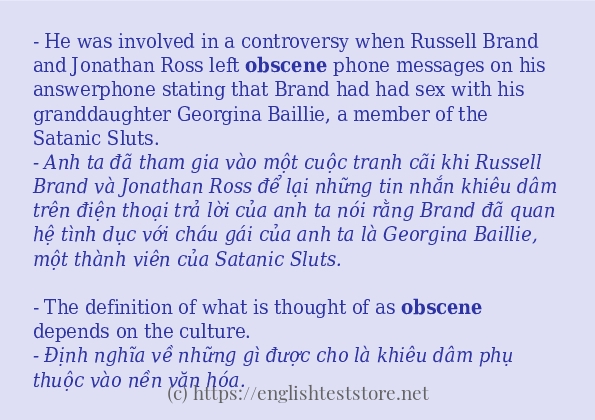 obscene có bao nhiêu cách dùng?