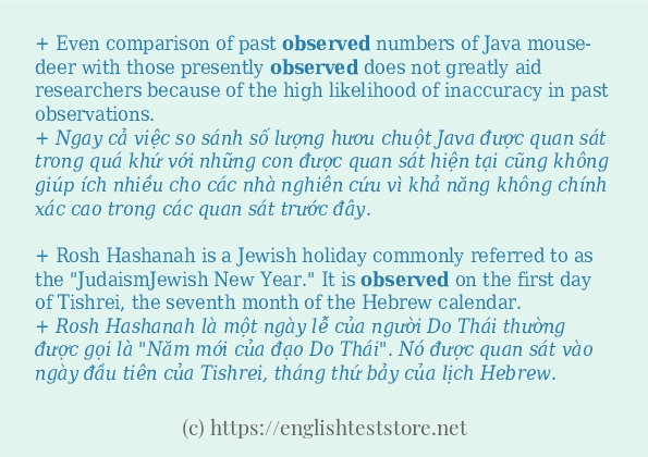 observed có bao nhiêu cách dùng?
