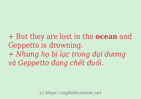 ocean sử dụng như thế nào và câu ví dụ