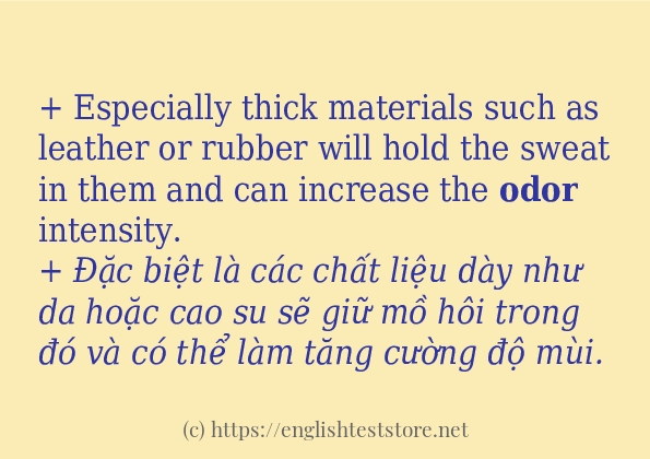 odor cách sử dụng trong câu và ví dụ