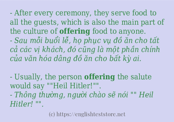 offering cách dùng và câu ví dụ