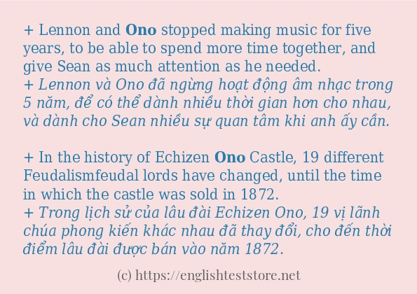 ono sử dụng như thế nào và câu ví dụ ono sử dụng như thế nào và câu ví dụ