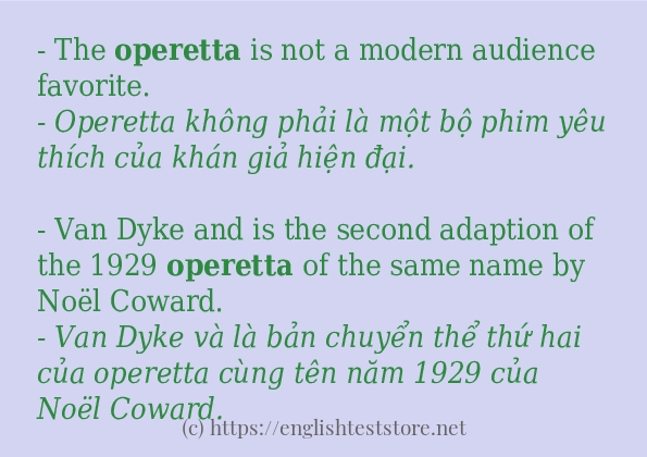 operetta cách sử dụng và câu ví dụ