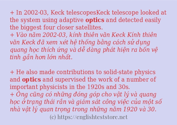 optics các ví dụ và câu điển hình